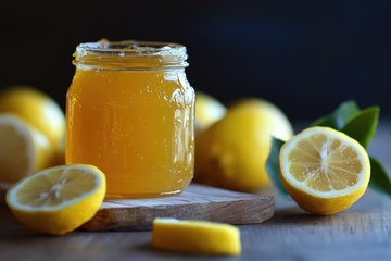 蜂蜜和柠檬特写摄影
