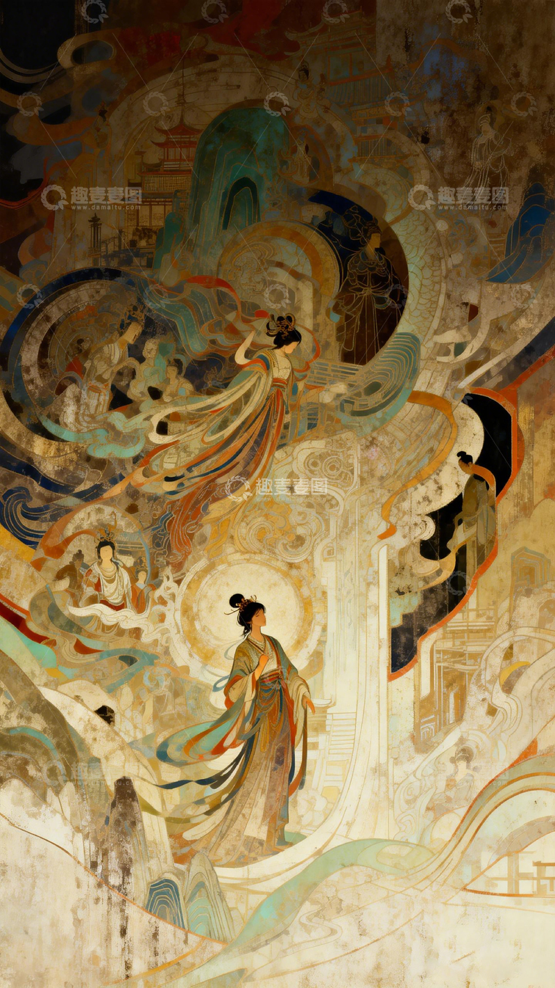 高清大图下载【趣麦麦图】古风仙境人物艺术插画