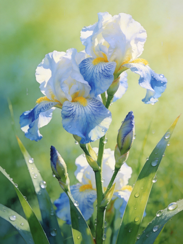 草地上开的鸢尾花