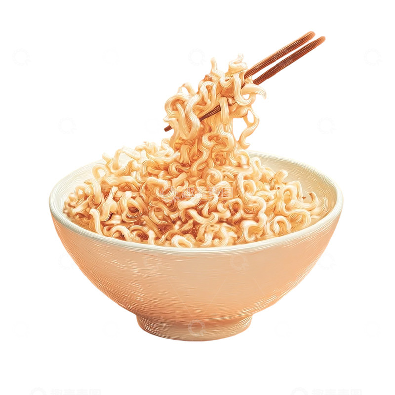 高清大图下载【趣麦麦图】热气腾腾的深夜泡面盛宴