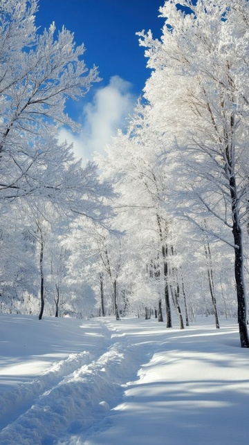 冬季森林树木雪景