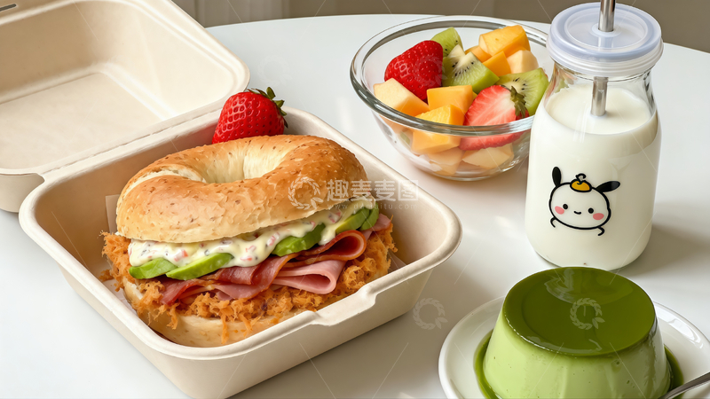 高清大图下载【趣麦麦图】西式早餐便当美食摄影