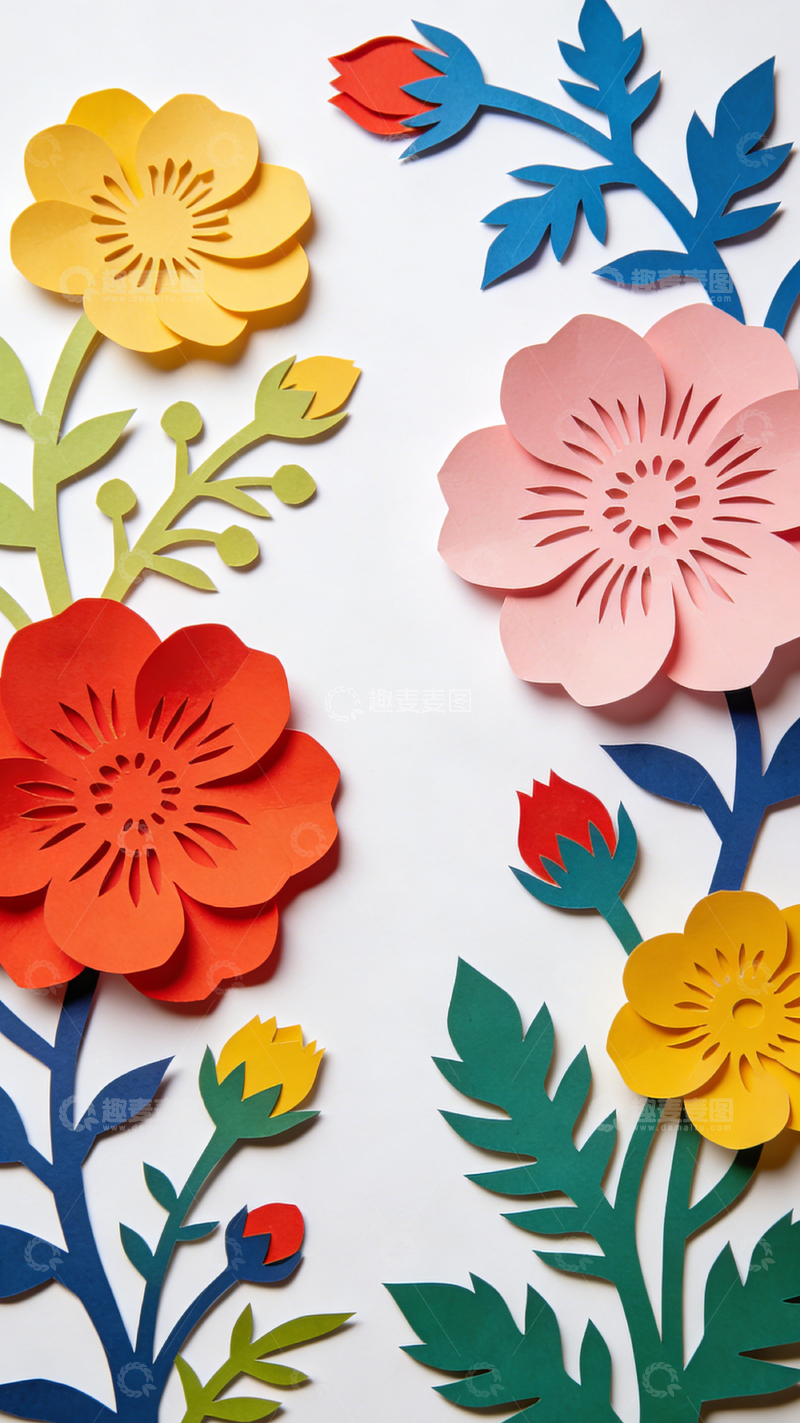 高清大图下载【趣麦麦图】纸艺花卉装饰画