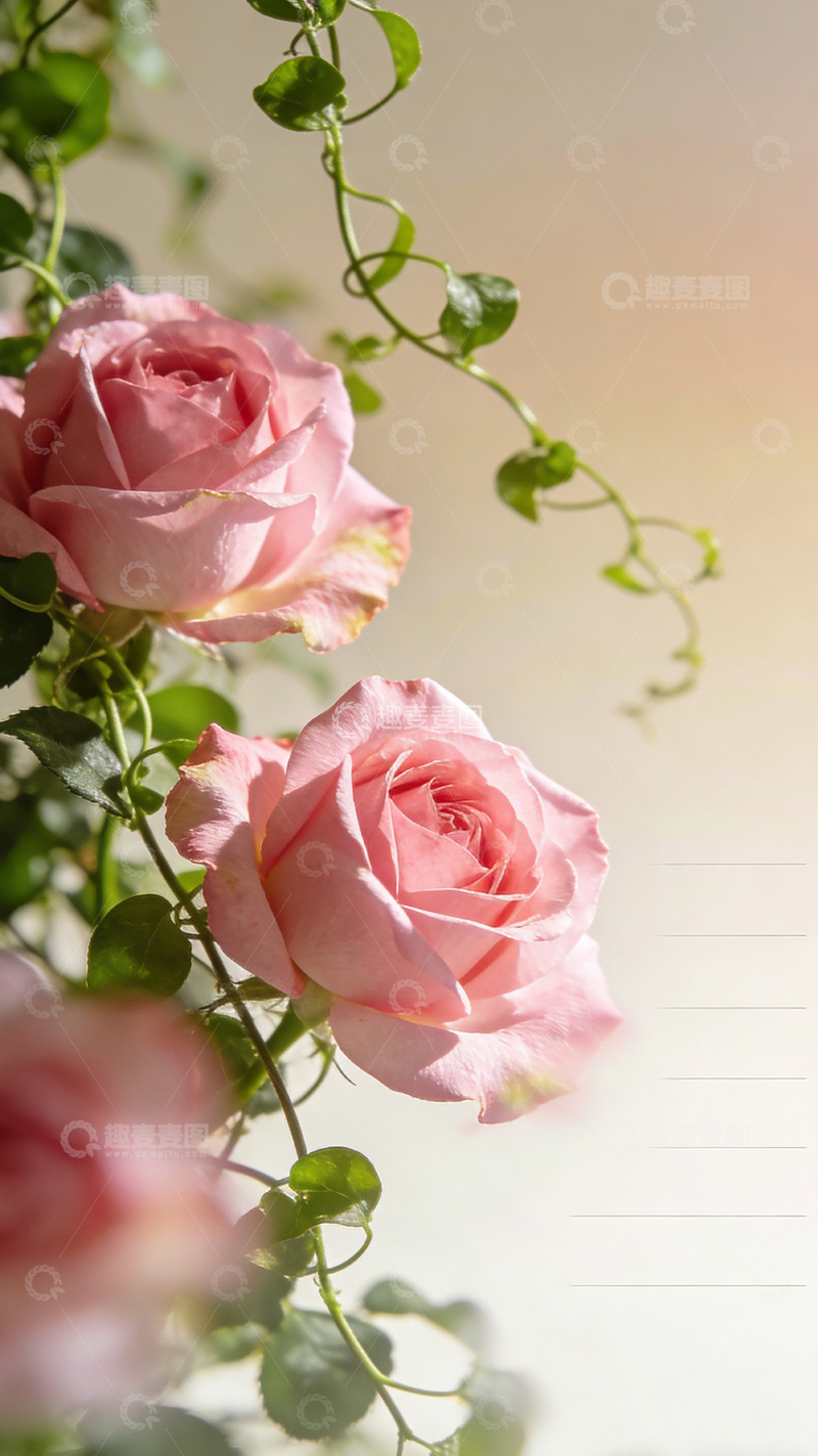 高清大图下载【趣麦麦图】粉色玫瑰清新壁纸