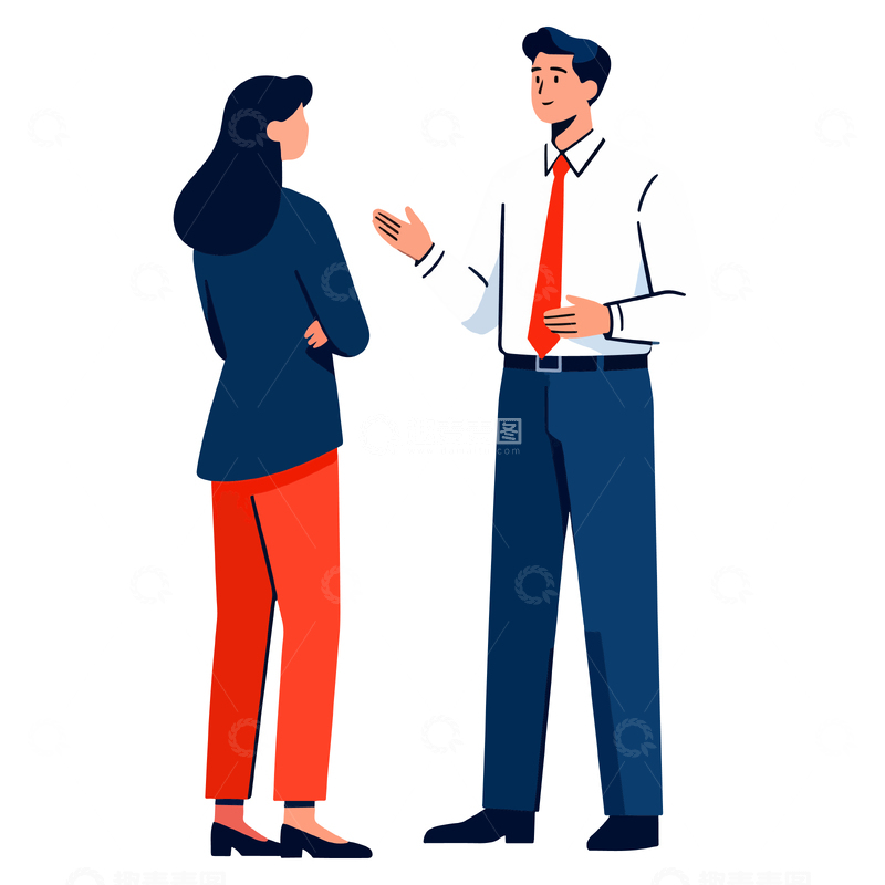 源文件下载【趣麦麦图】商务洽谈扁平插画