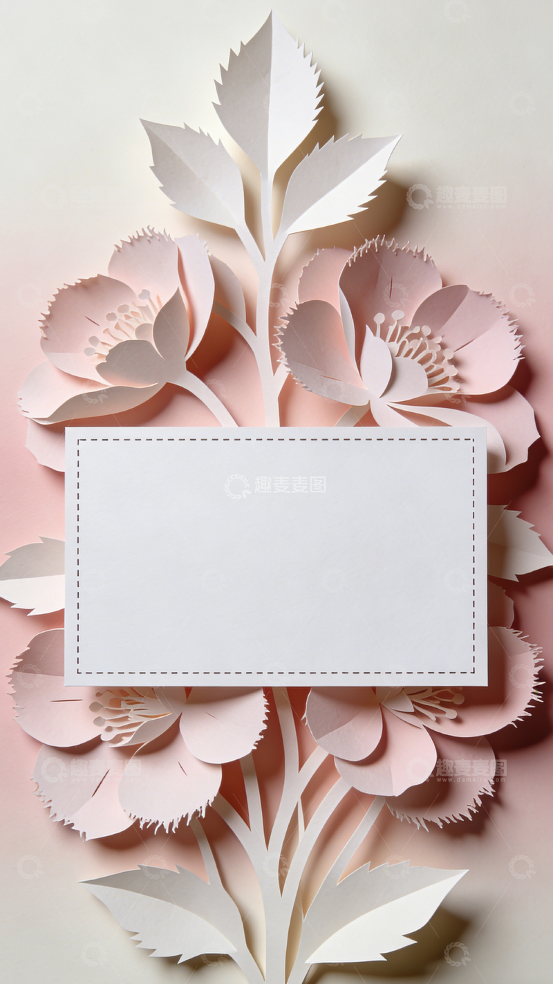 高清大图下载【趣麦麦图】纸艺花卉卡片设计模板