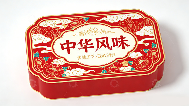 高清大图下载【趣麦麦图】中华风味糕点铁盒包装设计