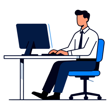 职场办公男士矢量插画