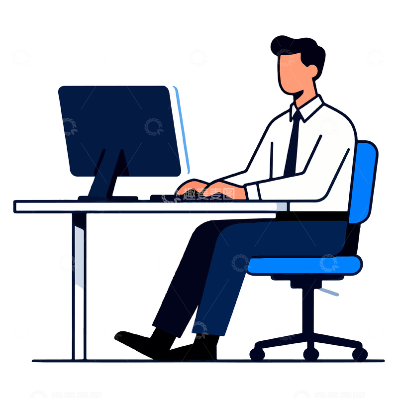 源文件下载【趣麦麦图】职场办公男士矢量插画