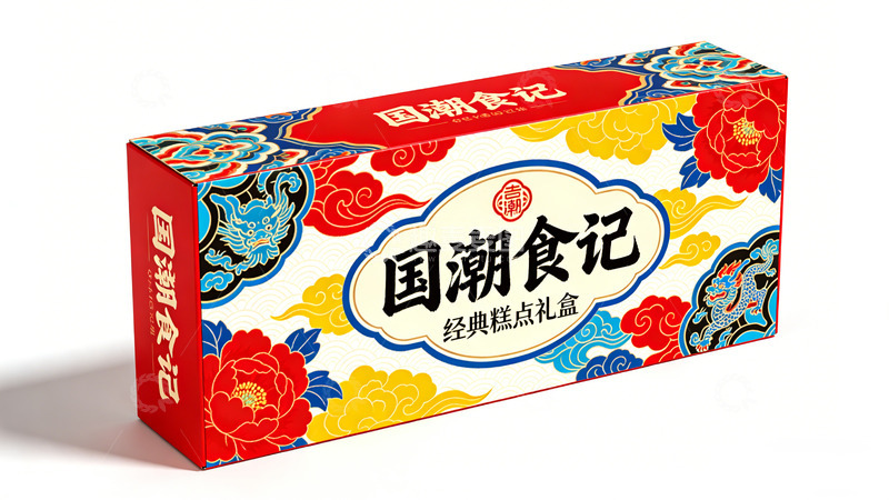 高清大图下载【趣麦麦图】国潮食记经典礼盒包装盒设计素材
