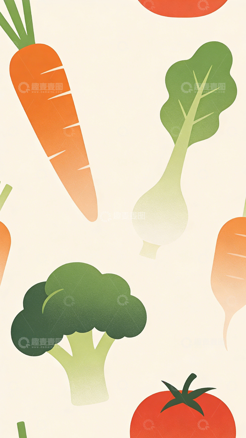 高清大图下载【趣麦麦图】蔬菜插画平面设计素材