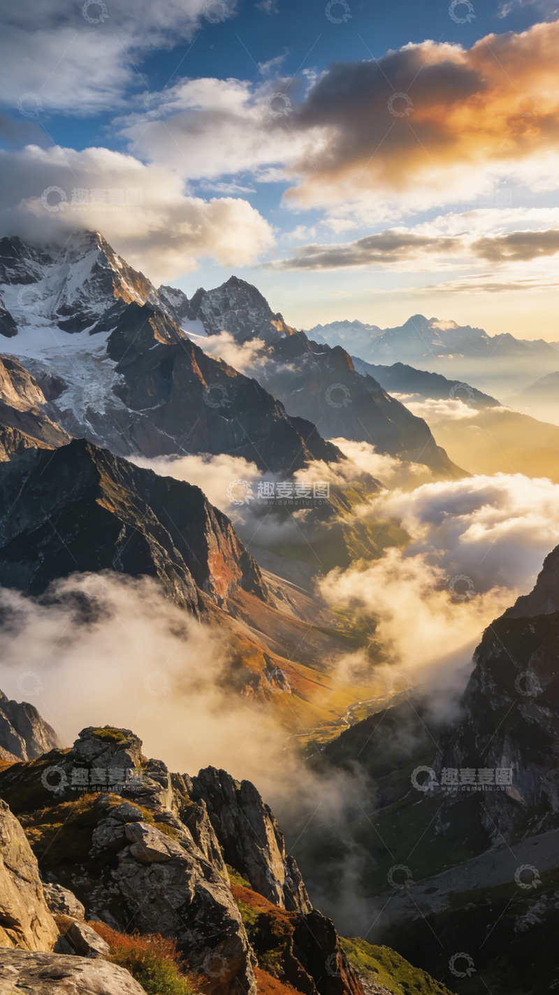 高清大图下载【趣麦麦图】壮丽山川日落美景摄影
