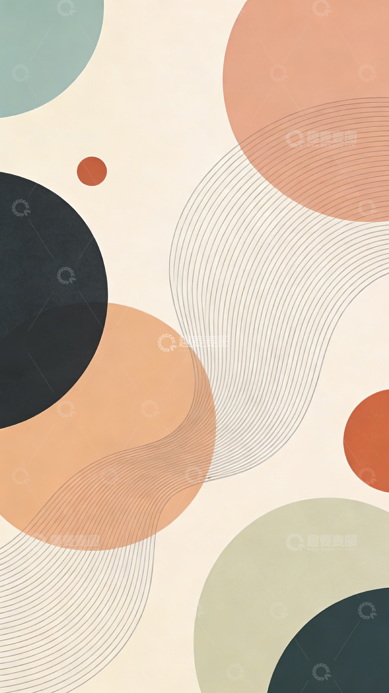 高清大图下载【趣麦麦图】抽象圆形图案设计