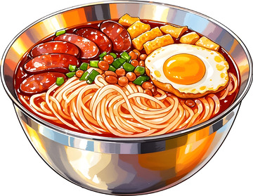 卡通风格螺蛳粉美食插画