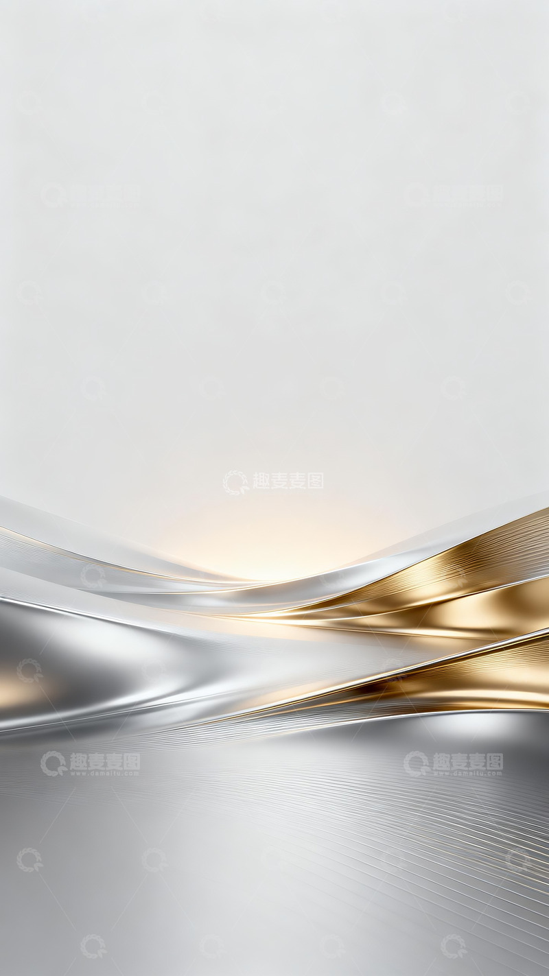 高清大图下载【趣麦麦图】银色香槟金科技感金属感流动背景3
