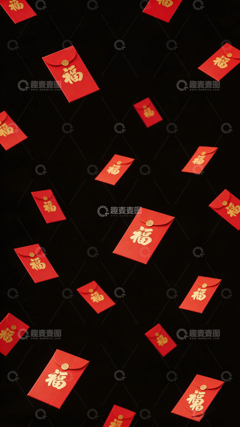 高清大图下载【趣麦麦图】红包雨喜庆节日装饰素材