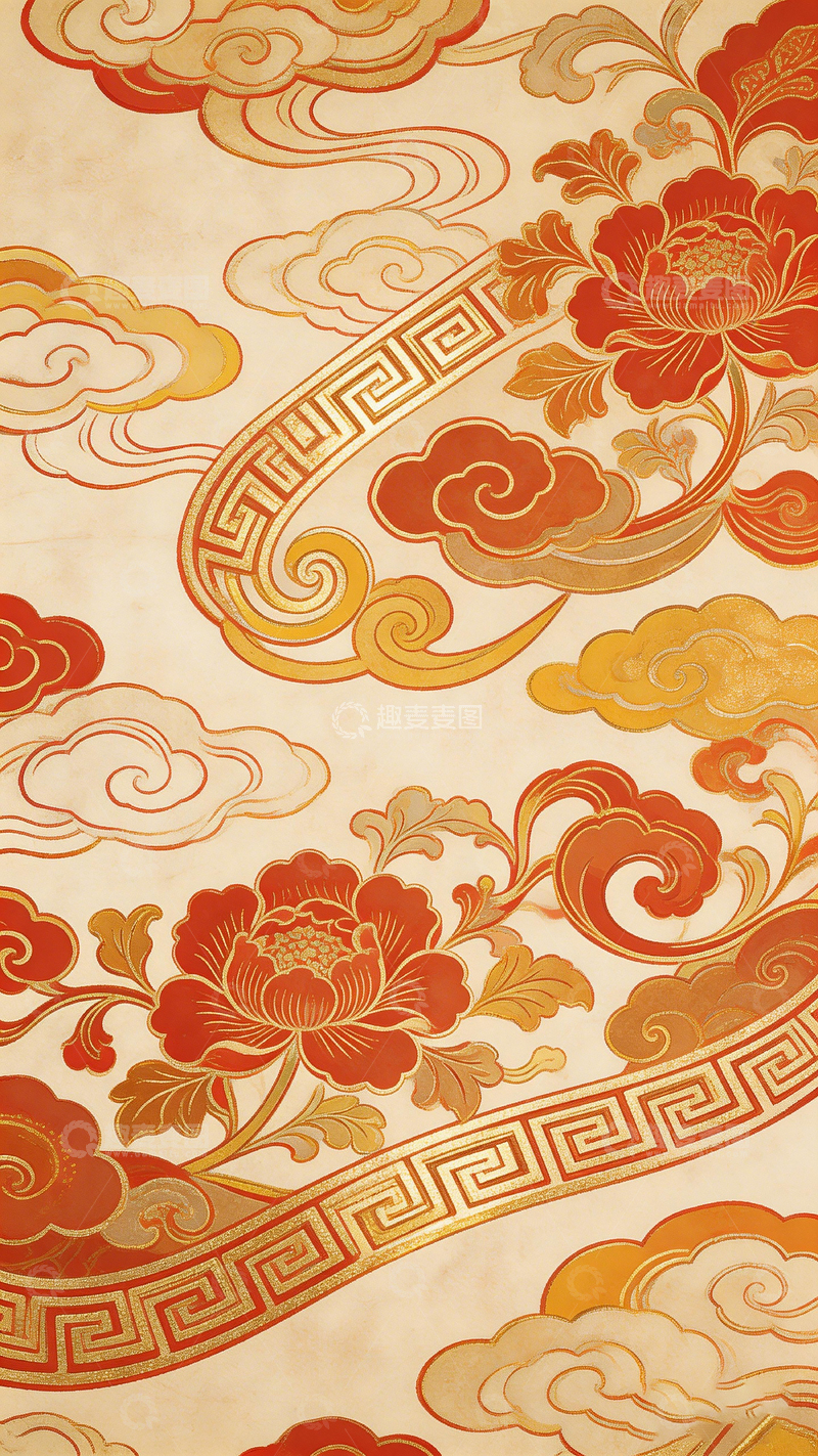 高清大图下载【趣麦麦图】传统中国风花纹图案