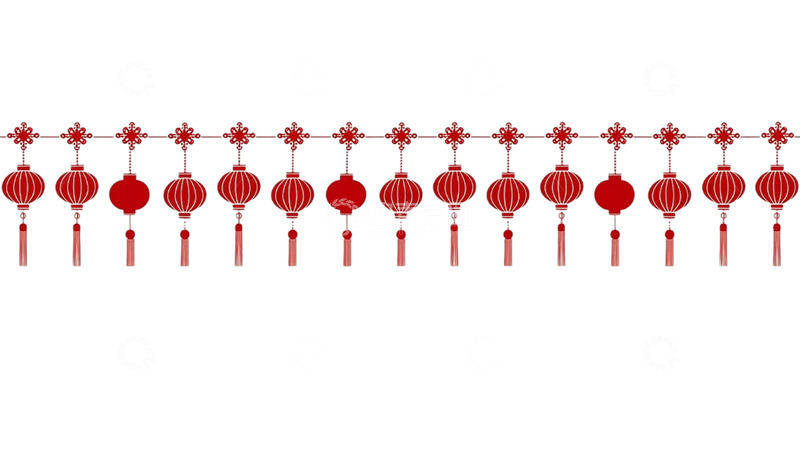 高清大图下载【趣麦麦图】灯笼流苏串绚丽悬挂