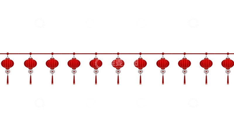 高清大图下载【趣麦麦图】灯笼流苏绚丽璀璨的夜空