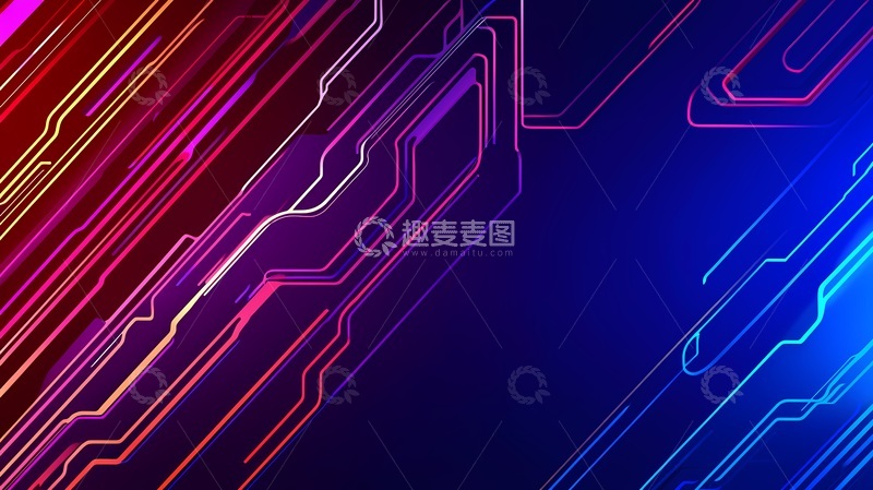 高清大图下载【趣麦麦图】科技风格线条图案背景素材