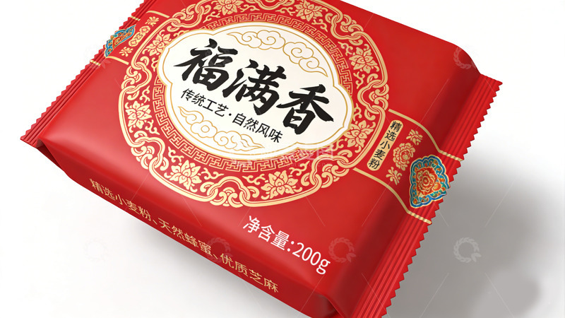 高清大图下载【趣麦麦图】红色喜庆福满香食品包装设计