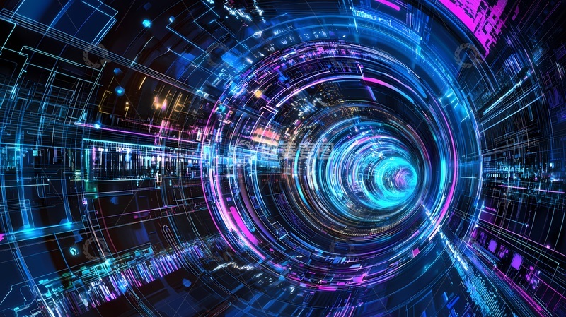 高清大图下载【趣麦麦图】科技感隧道视觉效果视频素材