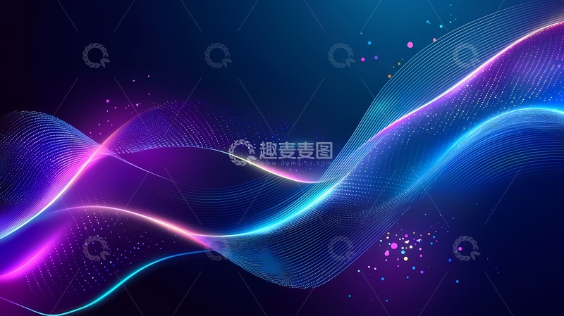 高清大图下载【趣麦麦图】科技波纹光效背景图
