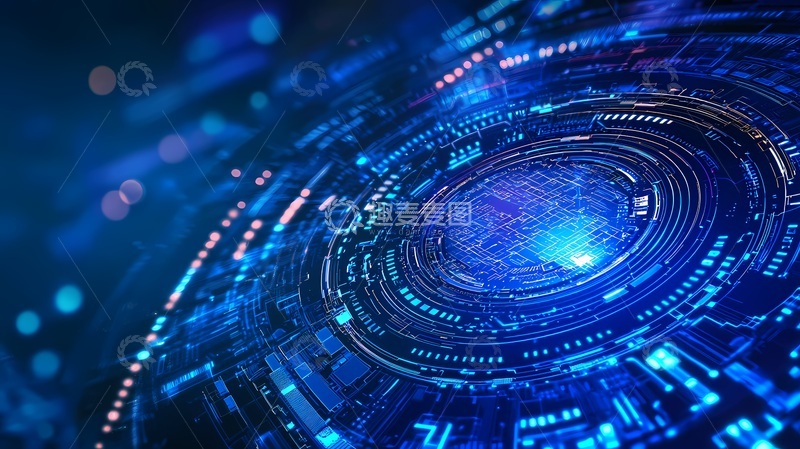 高清大图下载【趣麦麦图】未来科技蓝色数据漩涡视觉特效