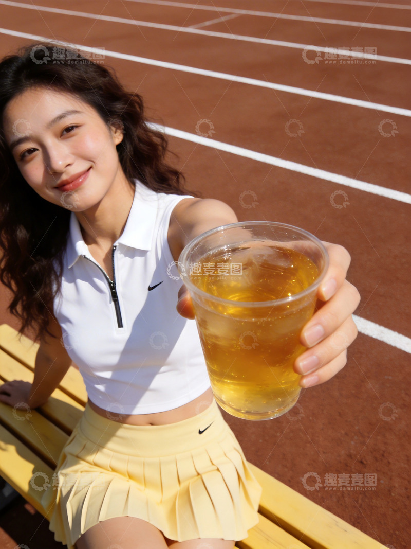 高清大图下载【趣麦麦图】拿着能量饮料的运动美女4