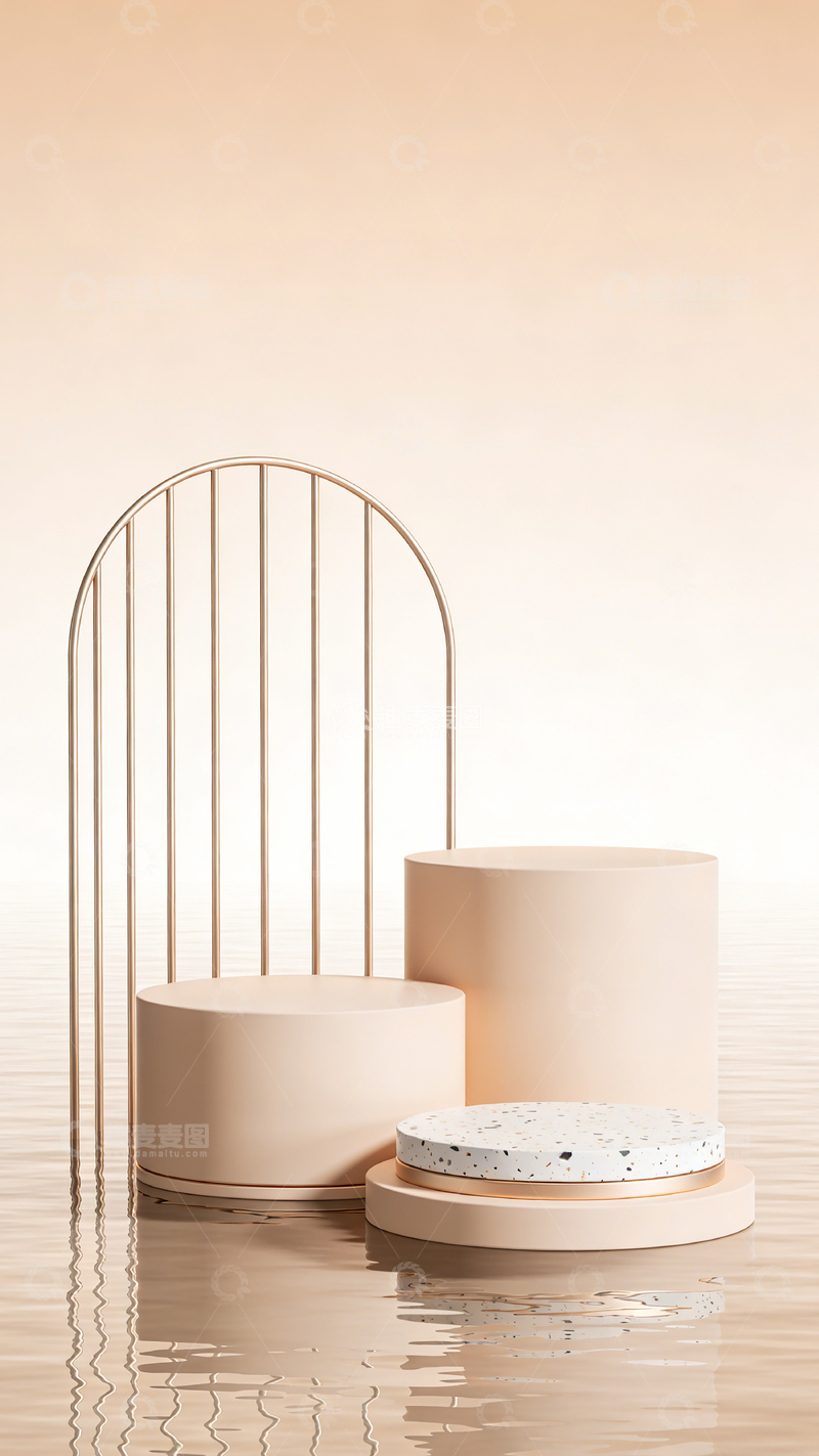 高清大图下载【趣麦麦图】简约几何展示台设计素材