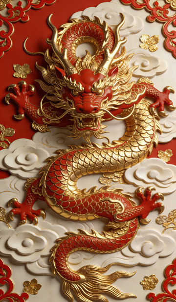 金龙雕花艺术装饰图案装饰画