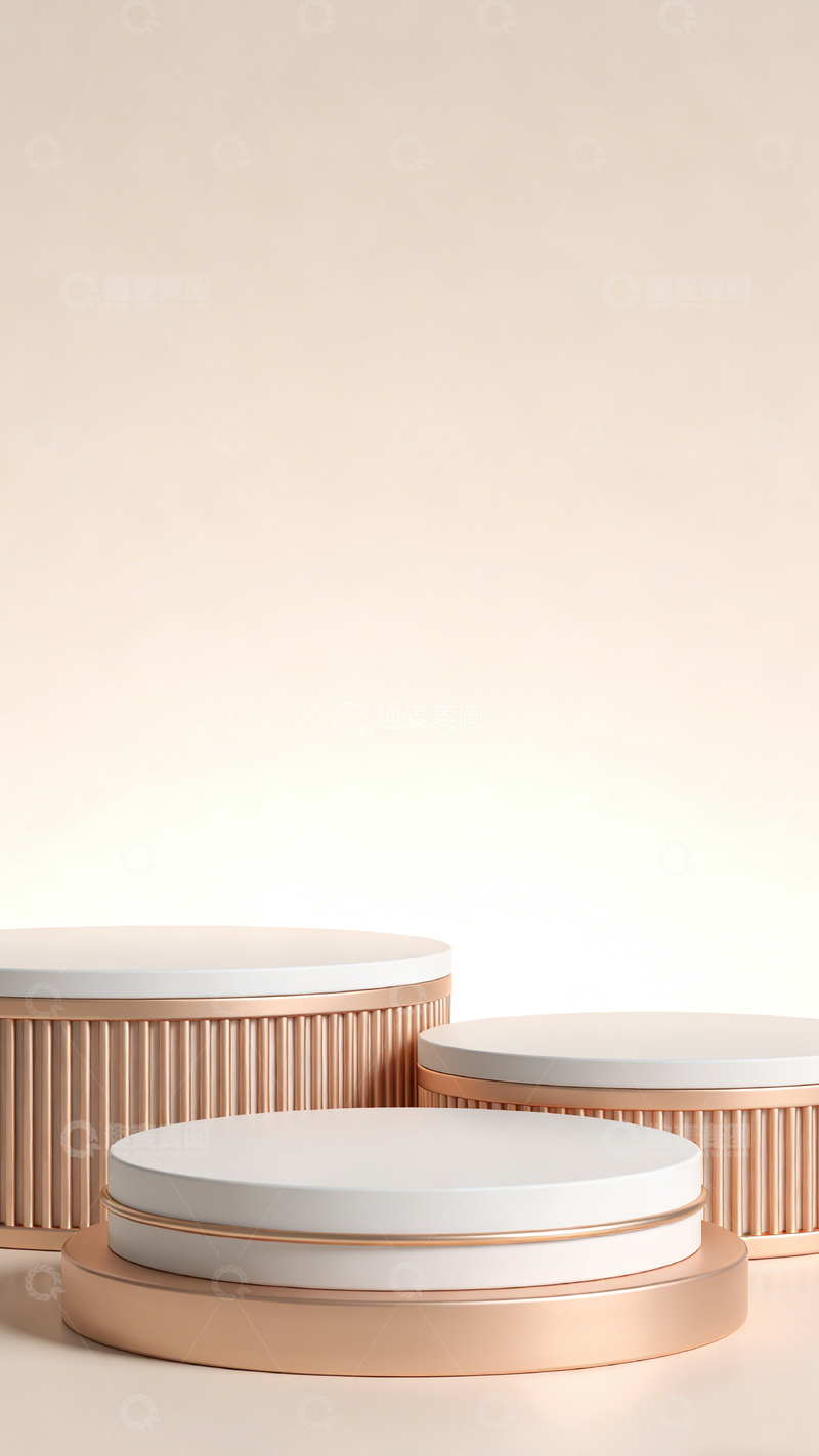 高清大图下载【趣麦麦图】简约金属质感展示台设计