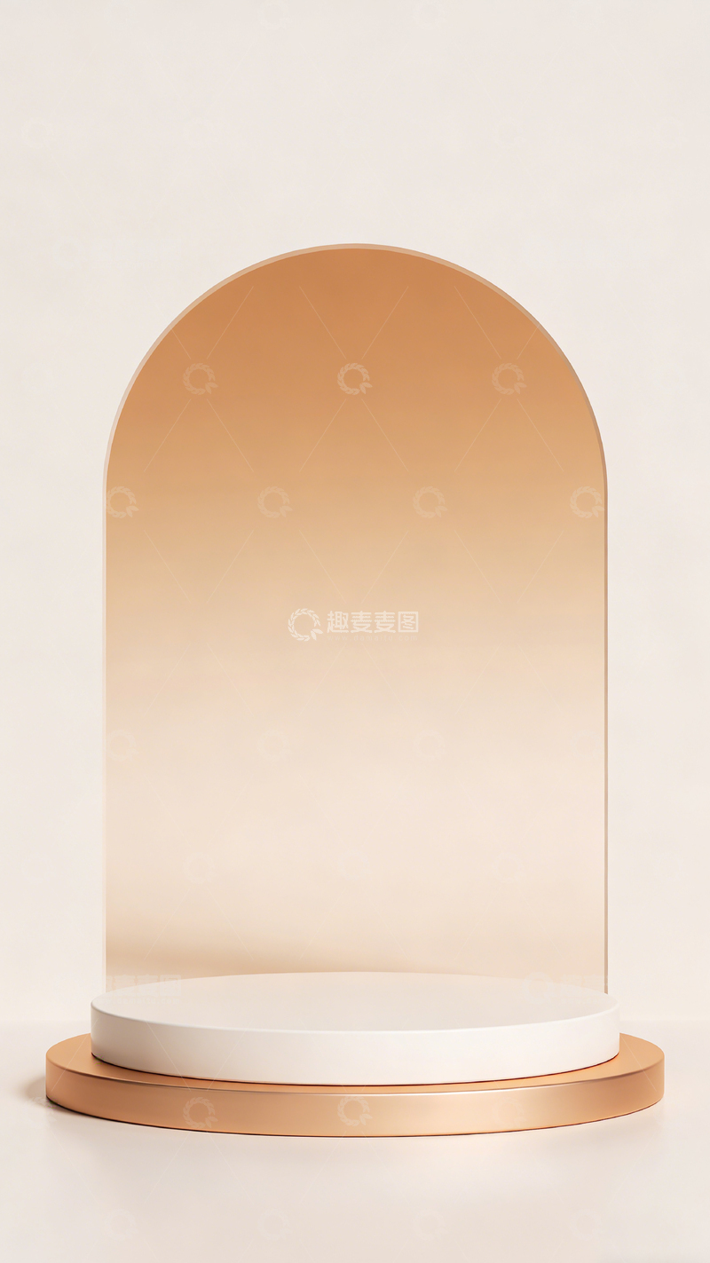 高清大图下载【趣麦麦图】简约金色拱形展示台