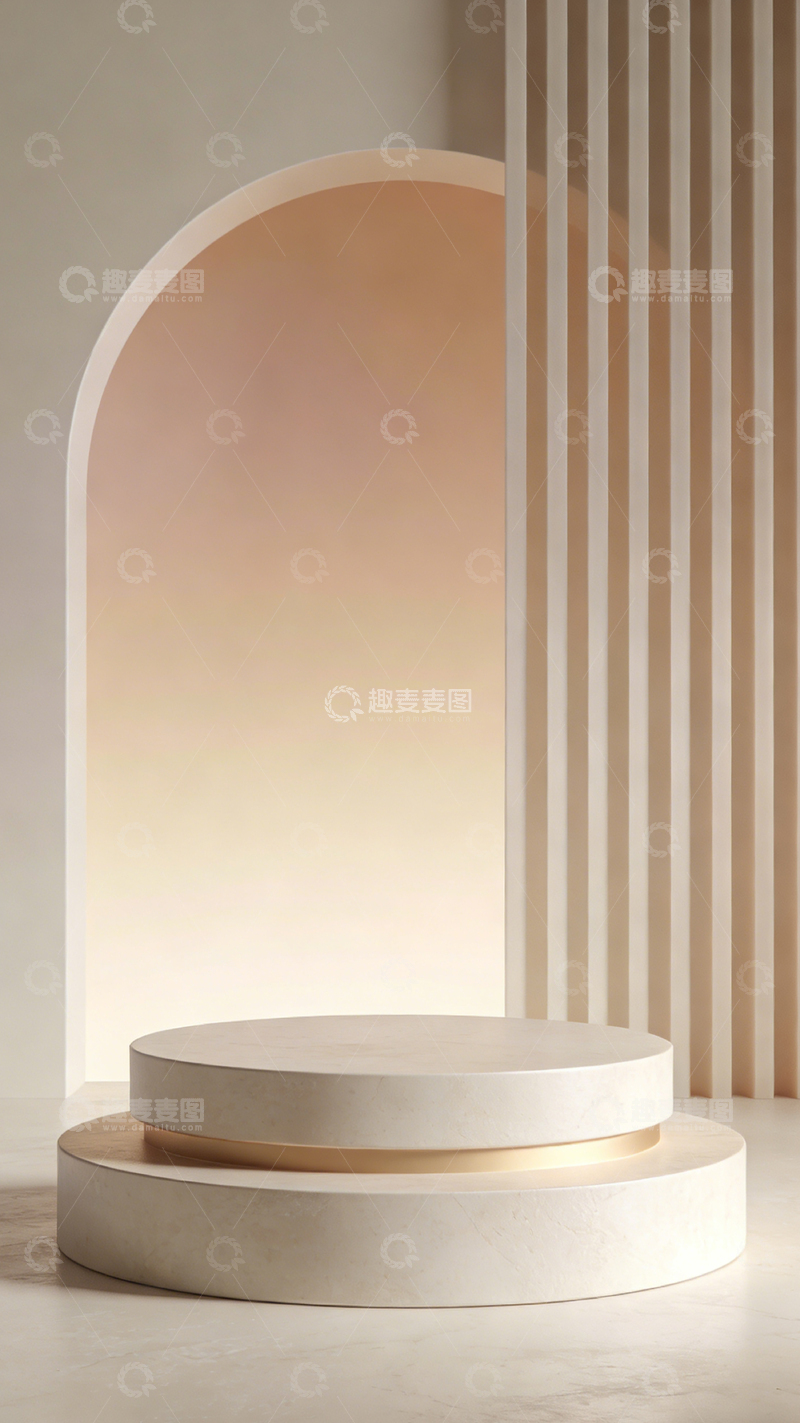 高清大图下载【趣麦麦图】简约大理石展示台设计