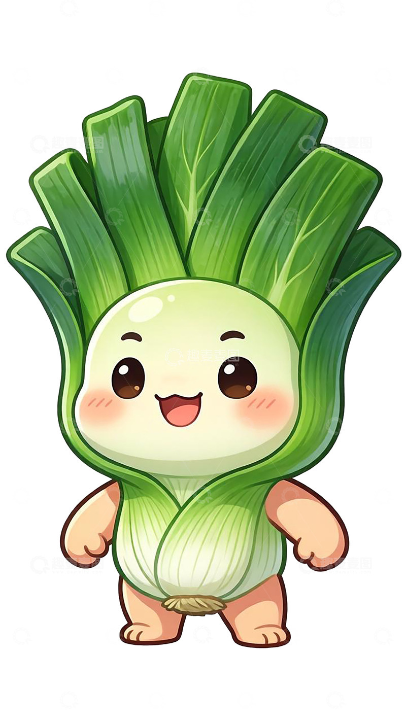 高清大图下载【趣麦麦图】卡通青菜拟人形象插画