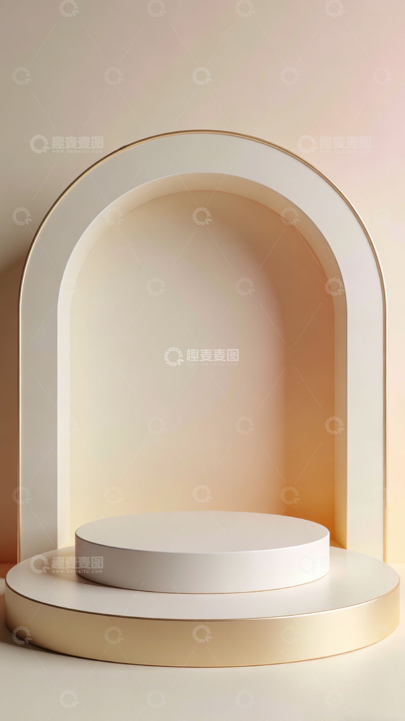 高清大图下载【趣麦麦图】简约拱门展示台设计素材