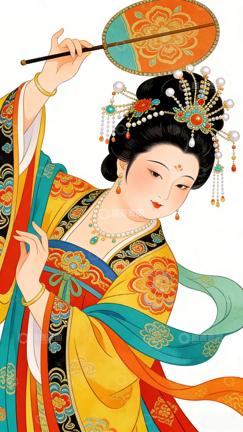 高清大图下载【趣麦麦图】古典美女插画