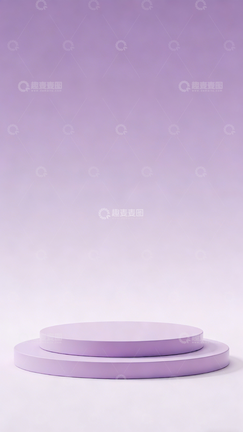 高清大图下载【趣麦麦图】简约紫罗兰圆形台展示背景