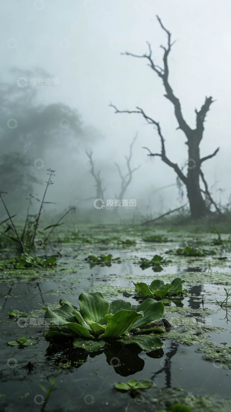 高清大图下载【趣麦麦图】阴郁湿地风光摄影