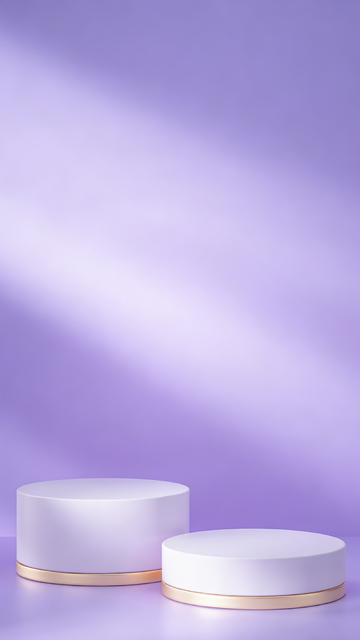 简约紫色背景展示台设计