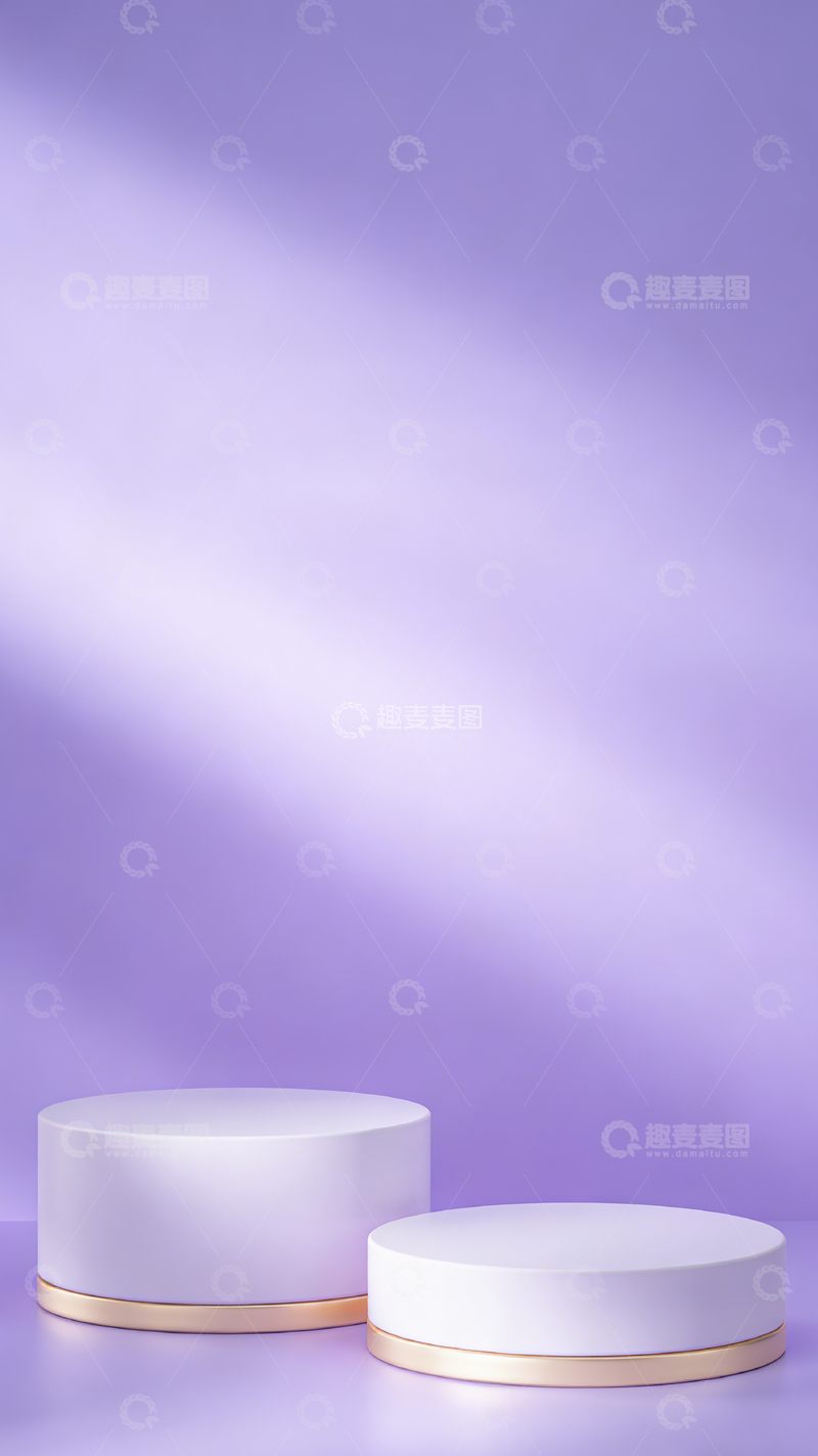高清大图下载【趣麦麦图】简约紫色背景展示台设计