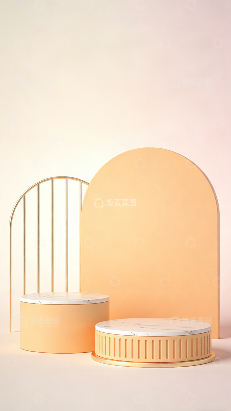 高清大图下载【趣麦麦图】简约风展示台设计素材