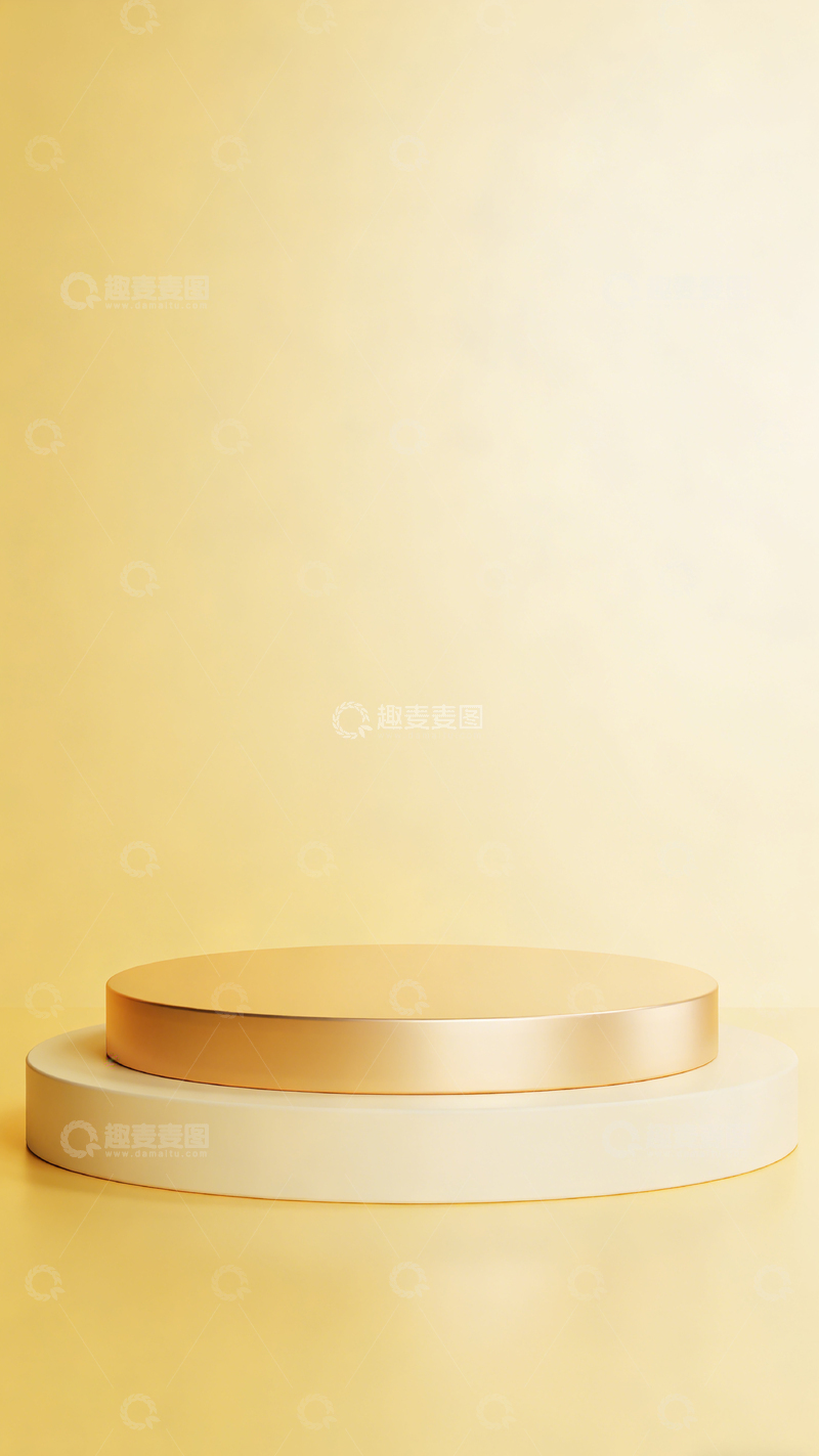 高清大图下载【趣麦麦图】简约金色圆形展台设计素材