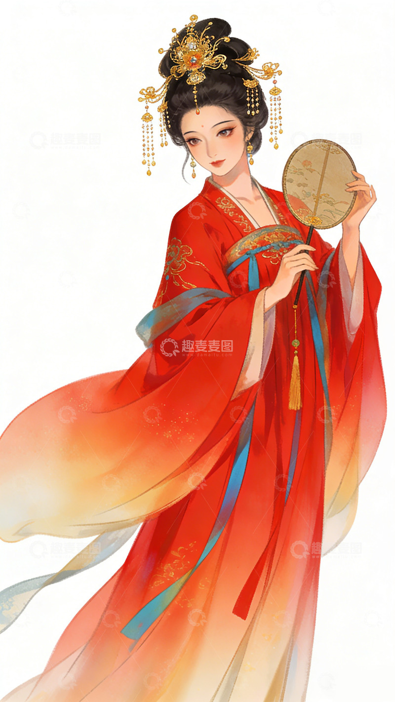 高清大图下载【趣麦麦图】古风仕女插画艺术图片