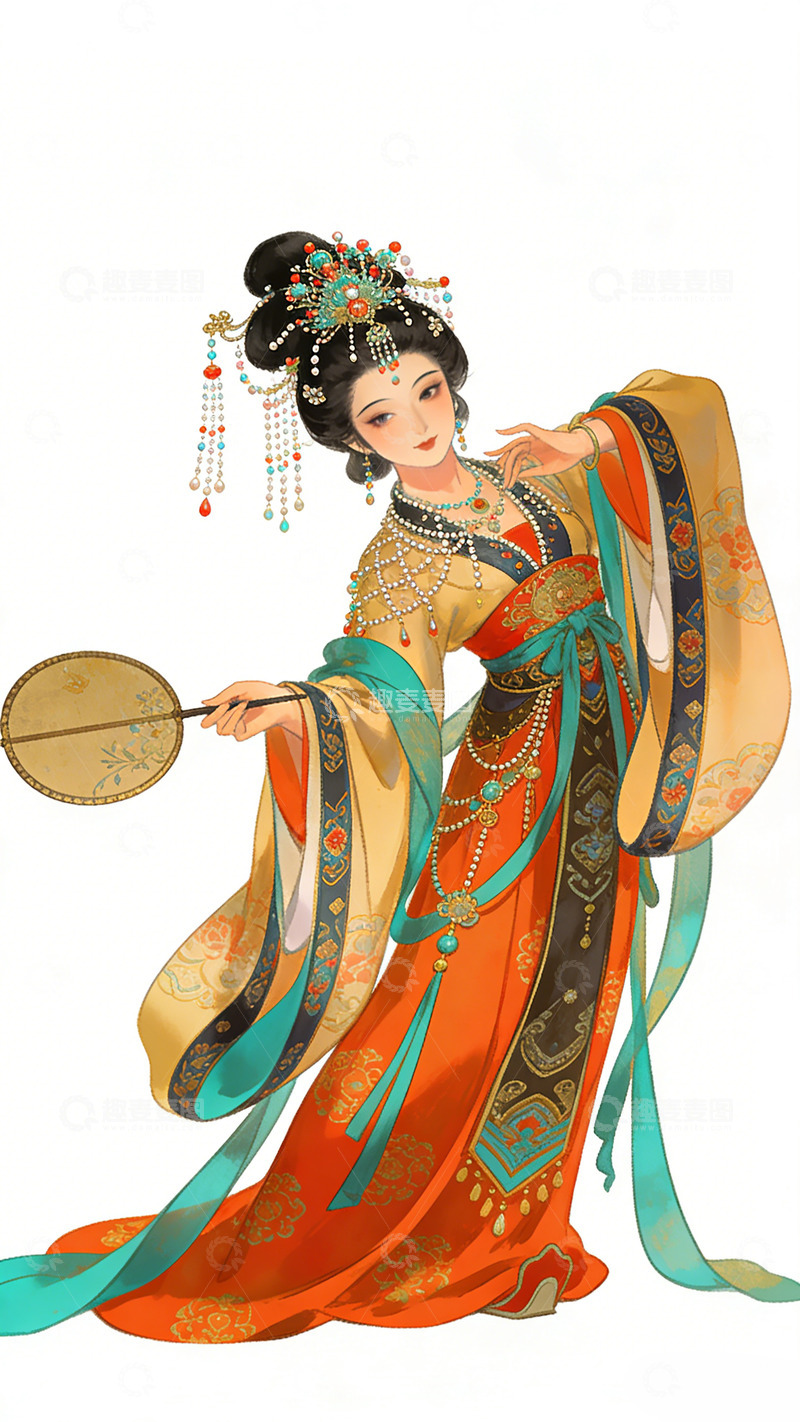 高清大图下载【趣麦麦图】古典风汉服美人插画