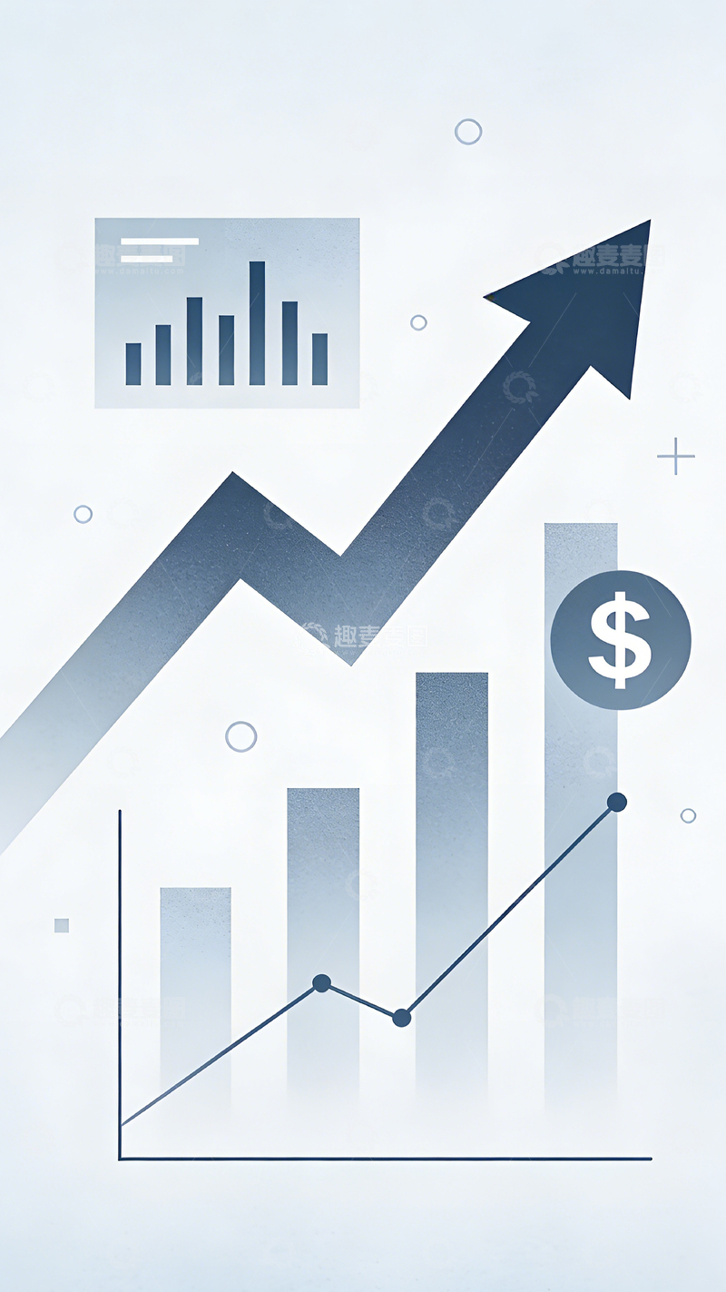 高清大图下载【趣麦麦图】金融增长图表设计元素