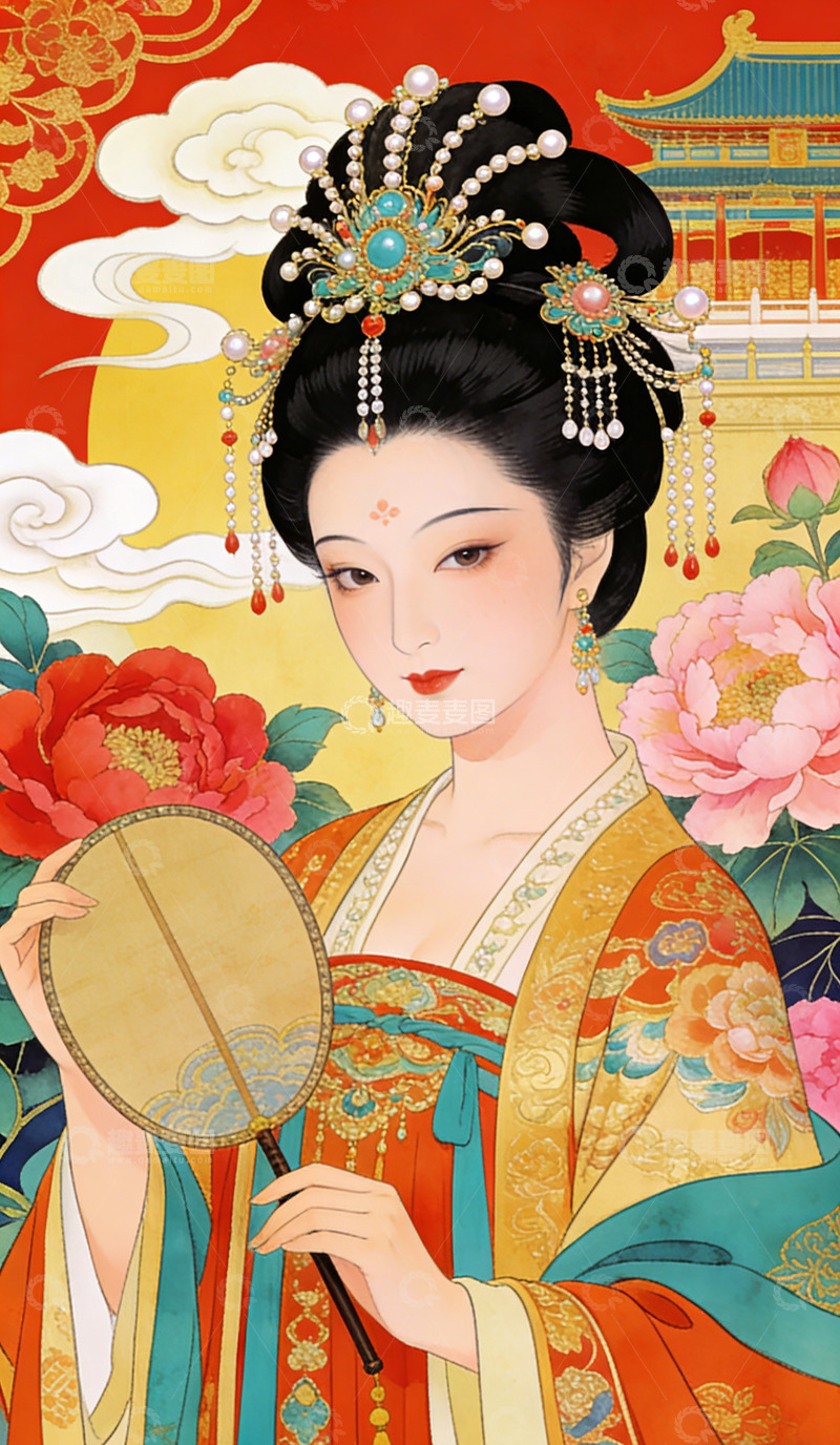 高清大图下载【趣麦麦图】古风仕女图精美插画