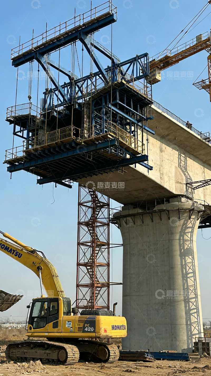 高清大图下载【趣麦麦图】-桥梁施工高架桥建设