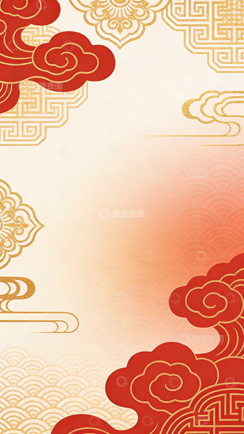 高清大图下载【趣麦麦图】传统中国风祥云图案设计素材