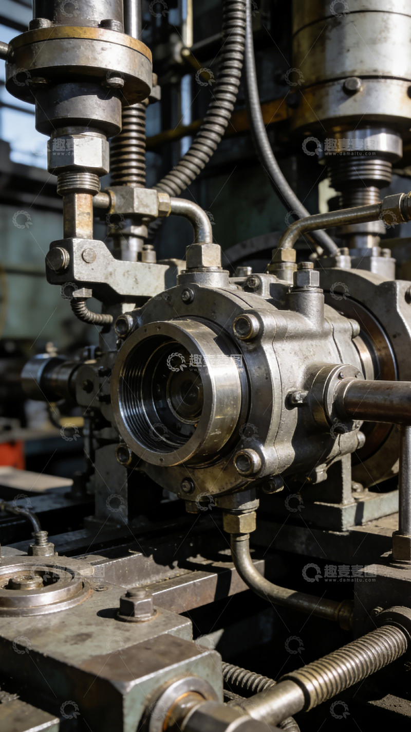 高清大图下载【趣麦麦图】机械加工金属车床部件